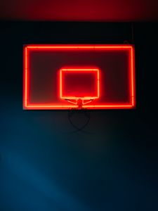 Preview wallpaper basketball hoop, basketball, neon, light, red