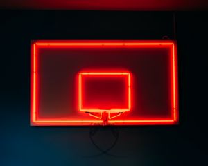 Preview wallpaper basketball hoop, basketball, neon, light, red