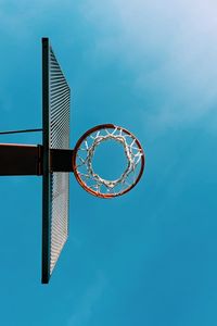 Preview wallpaper basketball hoop, basketball, net, bottom view