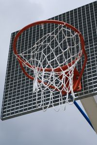 Preview wallpaper basketball hoop, basketball, net, sports, clouds