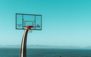 Preview wallpaper basketball hoop, basketball, playground, covering, marking