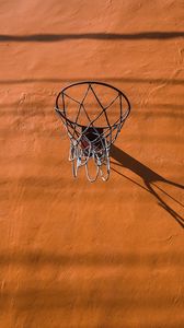 Preview wallpaper basketball hoop, basketball, wall, orange