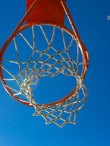 Preview wallpaper basketball hoop, mesh, basketball, sport