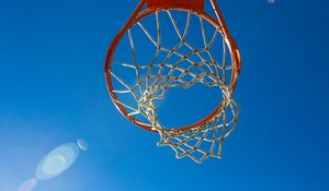 Preview wallpaper basketball hoop, mesh, basketball, sport