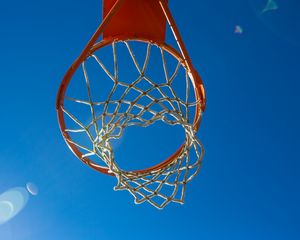 Preview wallpaper basketball hoop, mesh, basketball, sport