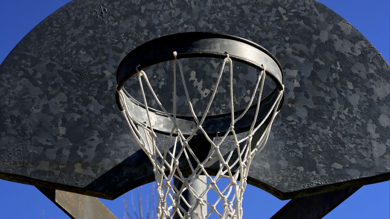 Wallpaper basketball hoop, mesh, sky, basketball, sport