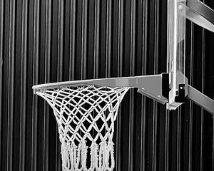 Preview wallpaper basketball hoop, net, basketball, black and white, sport