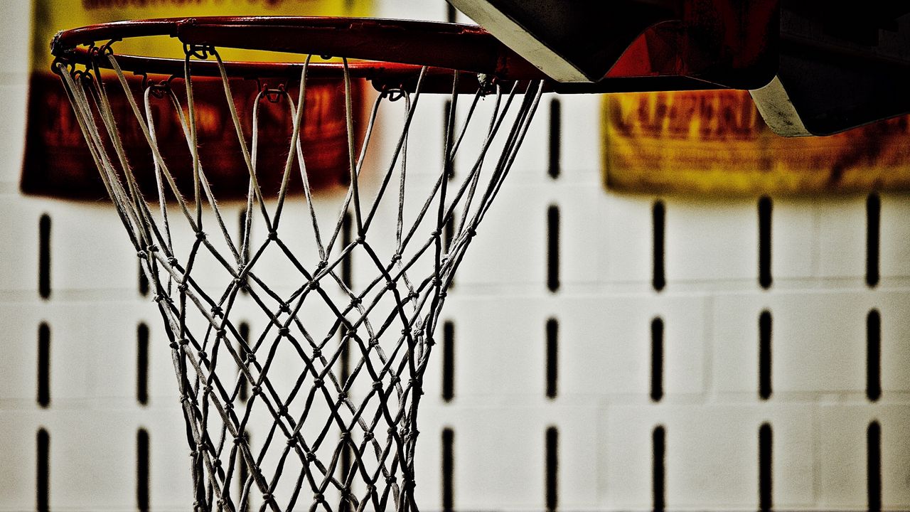 Wallpaper basketball hoop, net, basketball, blur, sport