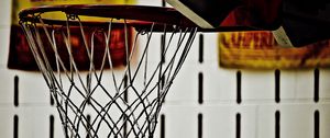 Preview wallpaper basketball hoop, net, basketball, blur, sport