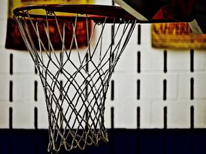Preview wallpaper basketball hoop, net, basketball, blur, sport