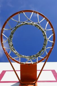 Preview wallpaper basketball hoop, net, basketball, sky, sport