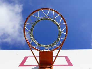 320x240 Wallpaper basketball hoop, net, basketball, sky, sport