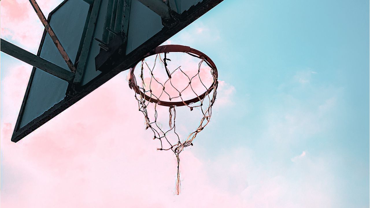 Wallpaper basketball hoop, shield, net