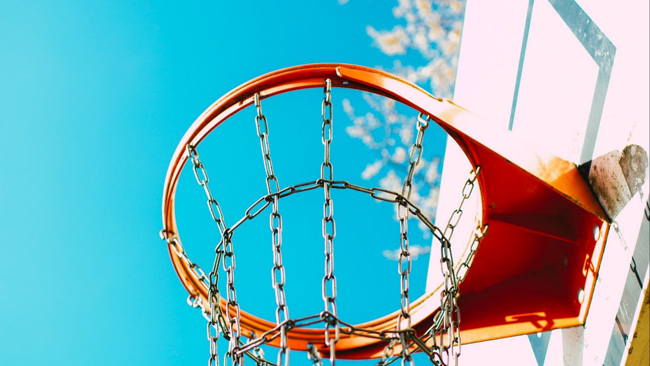 Wallpaper basketball hoop, shield, sky