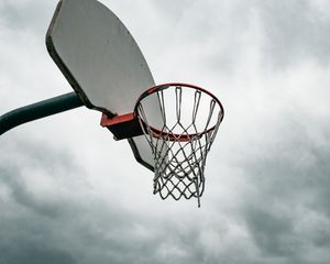 Preview wallpaper basketball, net, basketball backboard, sky