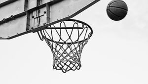 Preview wallpaper basketball, net, ring, bw
