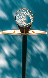 Preview wallpaper basketball ring, basketball, grid, starry sky, clouds