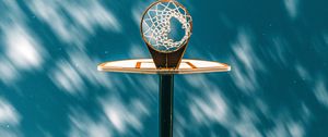 Preview wallpaper basketball ring, basketball, grid, starry sky, clouds