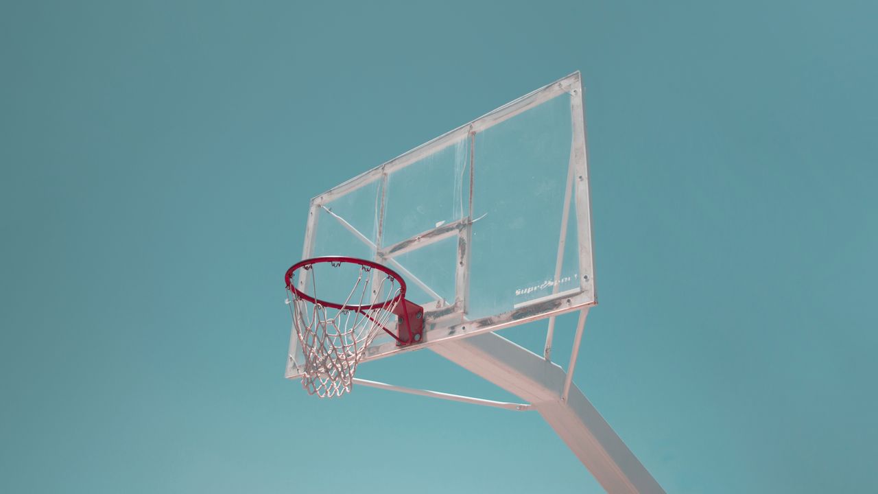 Wallpaper basketball ring, basketball net, minimalist, basketball