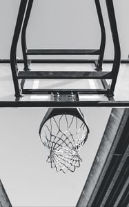 Preview wallpaper basketball, ring, mesh, bw