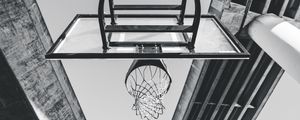 Preview wallpaper basketball, ring, mesh, bw