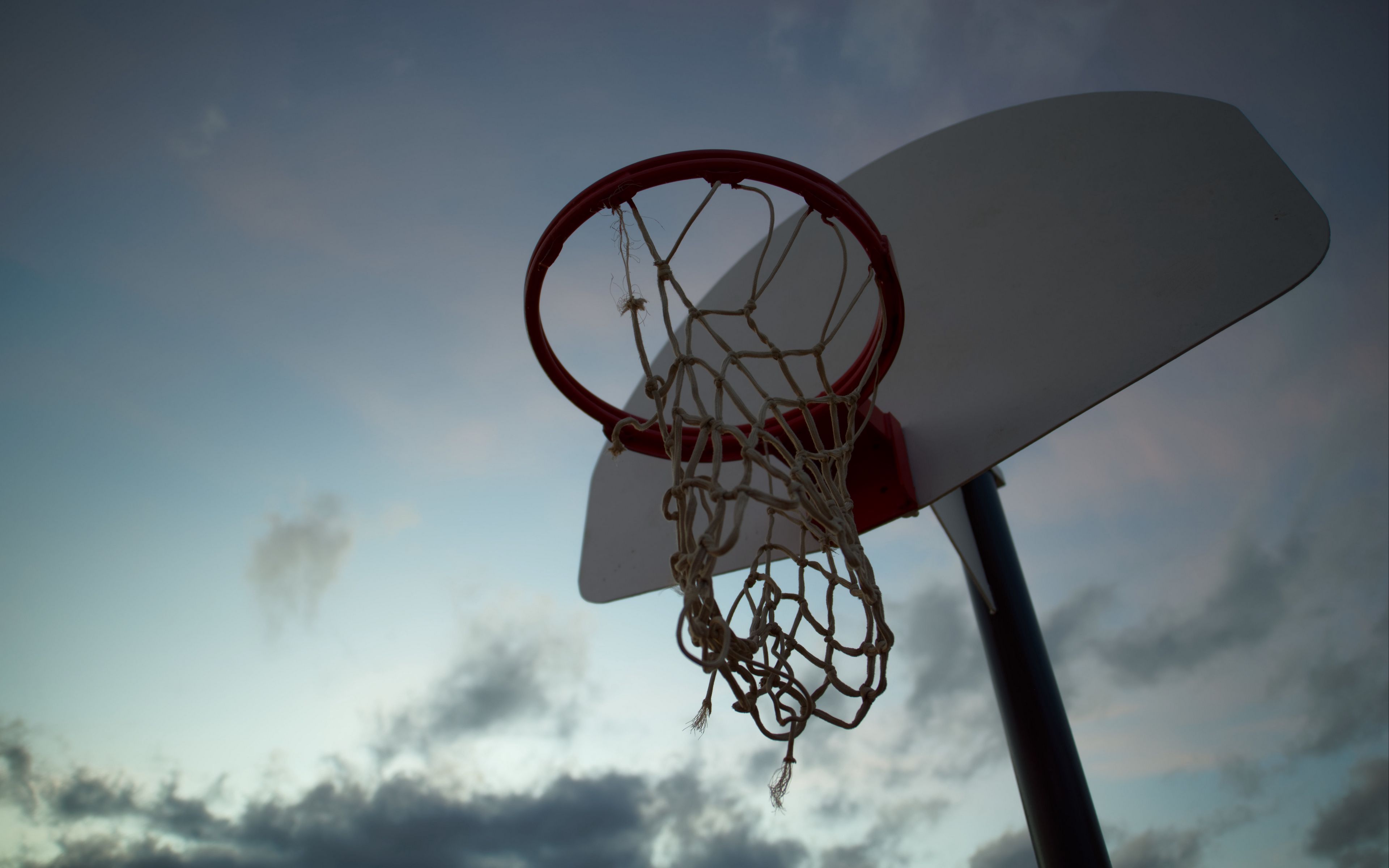 Download wallpaper 3840x2400 basketball stand, net, basketball, sport