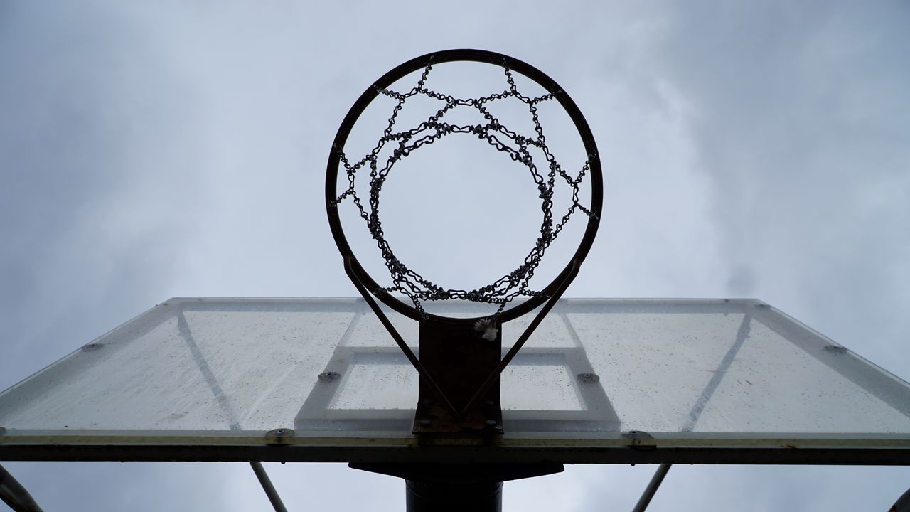 Wallpaper basketball stand, net, chains, basketball, sports
