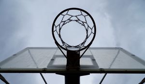 Preview wallpaper basketball stand, net, chains, basketball, sports