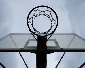 Preview wallpaper basketball stand, net, chains, basketball, sports