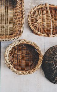 Preview wallpaper baskets, wicker, shapes