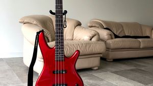 Preview wallpaper bass guitar, guitar, red, musical instrument, music