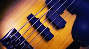 Preview wallpaper bass guitar, guitar, strings, music, macro
