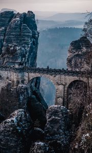 Preview wallpaper bastei, rocks, bridge, mountains, germany