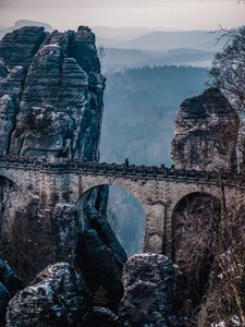 Preview wallpaper bastei, rocks, bridge, mountains, germany