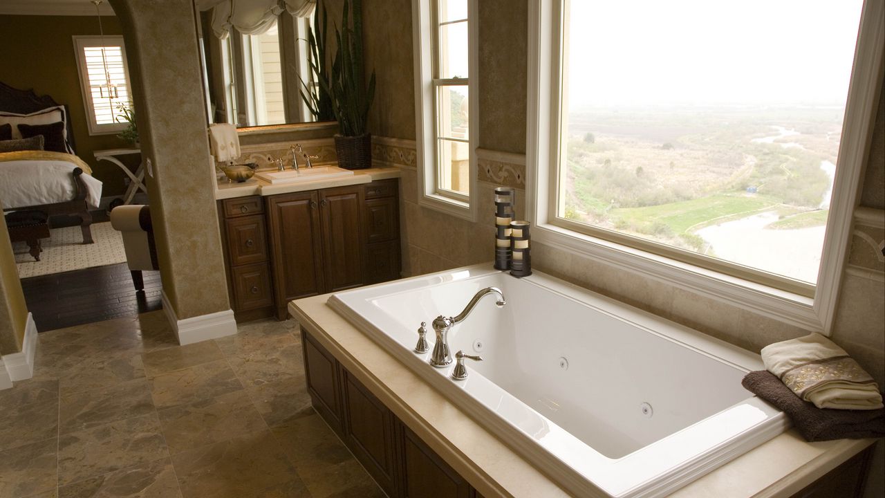 Wallpaper bath, window, design