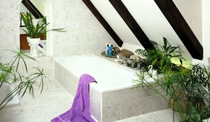 Preview wallpaper bathroom, furniture, towels, comfort