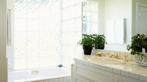 Preview wallpaper bathroom, sink, flowers, tiles