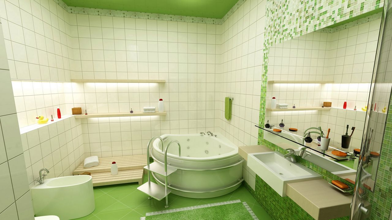 Wallpaper bathroom, tile, style, plumbing, interior