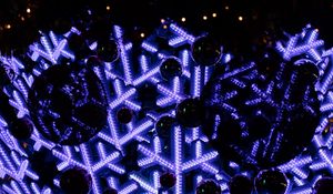 Preview wallpaper baubles, snowflakes, neon, decoration, new year