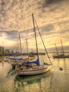 Preview wallpaper bay, boats, san diego, california, usa, hdr