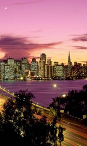 Preview wallpaper bay bridge, night, san francisco