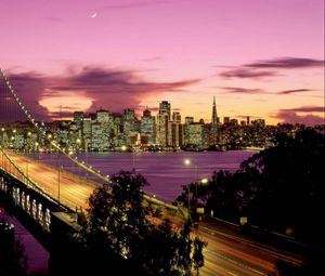 Preview wallpaper bay bridge, night, san francisco