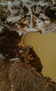 Preview wallpaper bay, coast, aerial view, height, overview