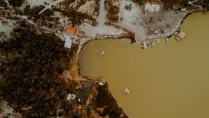 Preview wallpaper bay, coast, aerial view, height, overview