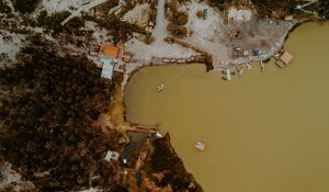 Preview wallpaper bay, coast, aerial view, height, overview