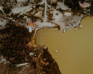 Preview wallpaper bay, coast, aerial view, height, overview