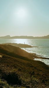 Preview wallpaper bay, coast, hills, sunlight, landscape