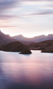 Preview wallpaper bay, island, mountains, coast, iran