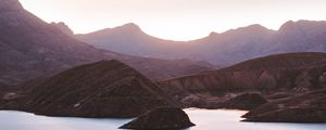 Preview wallpaper bay, island, mountains, coast, iran