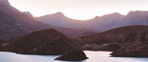 Preview wallpaper bay, island, mountains, coast, iran